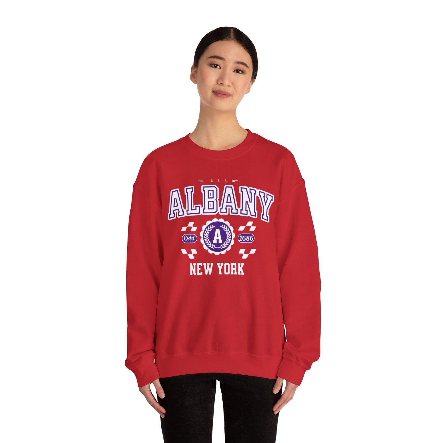 Vintage Albany New York Athletic Sports Design Crewneck Sweatshirt