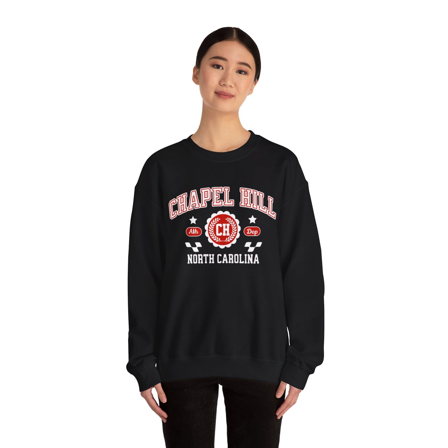 NC Vintage Athletic Sports Design Chapel Hill North Carolina  Crewneck Sweatshirt