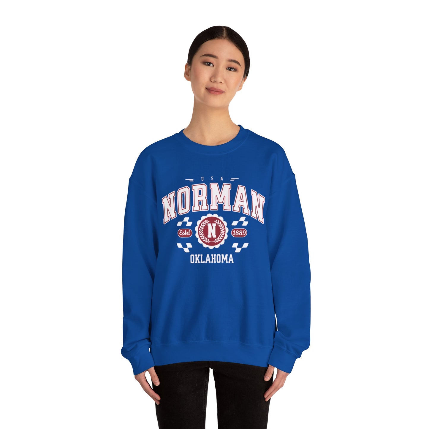 Vintage Normal Oklahoma Athletic Sports Design varsity pullover sweater  Crewneck Sweatshirt