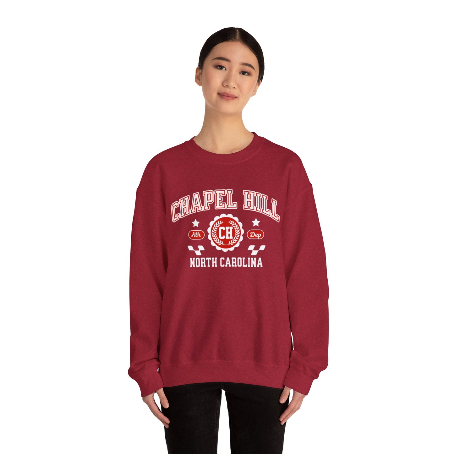 NC Vintage Athletic Sports Design Chapel Hill North Carolina  Crewneck Sweatshirt