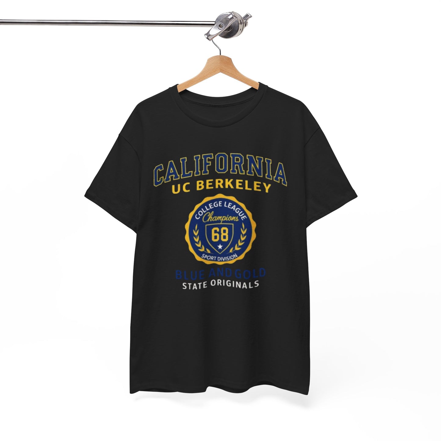 California College League Heavy Cotton T-Shirt – Vintage State Design for Students, Alumni and Game Day Events