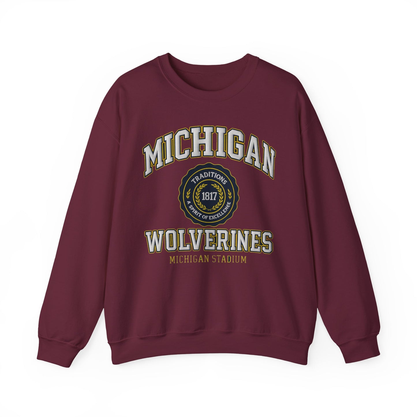 Michigan Wolverines Crewneck Sweatshirt - College Spirit Wear, Unisex Apparel, Game Day Outfit, Gift for Alumni, School Pride Clothing