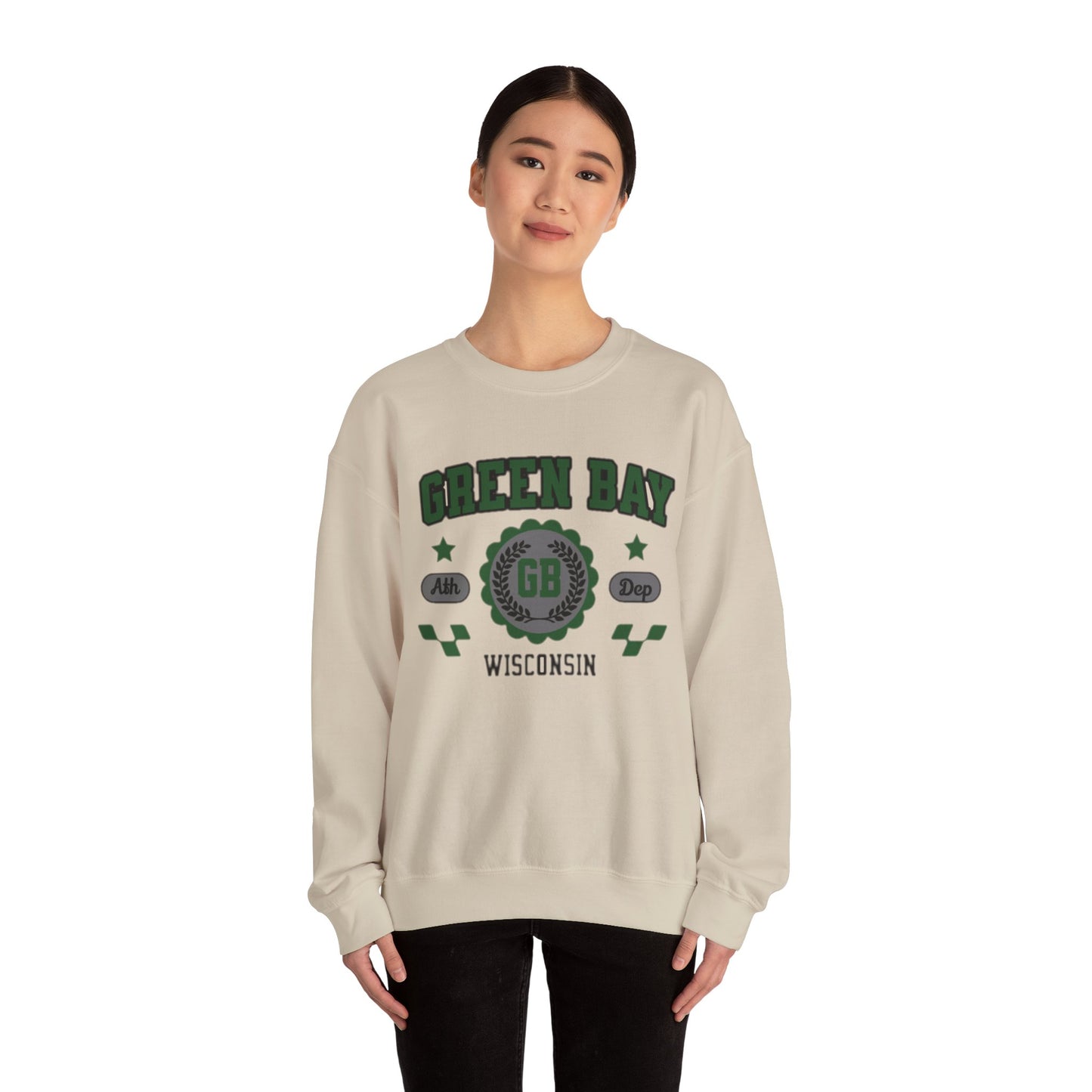 Wisconsin Green Bay  Vintage Athletic Sports Design Crewneck Sweatshirt