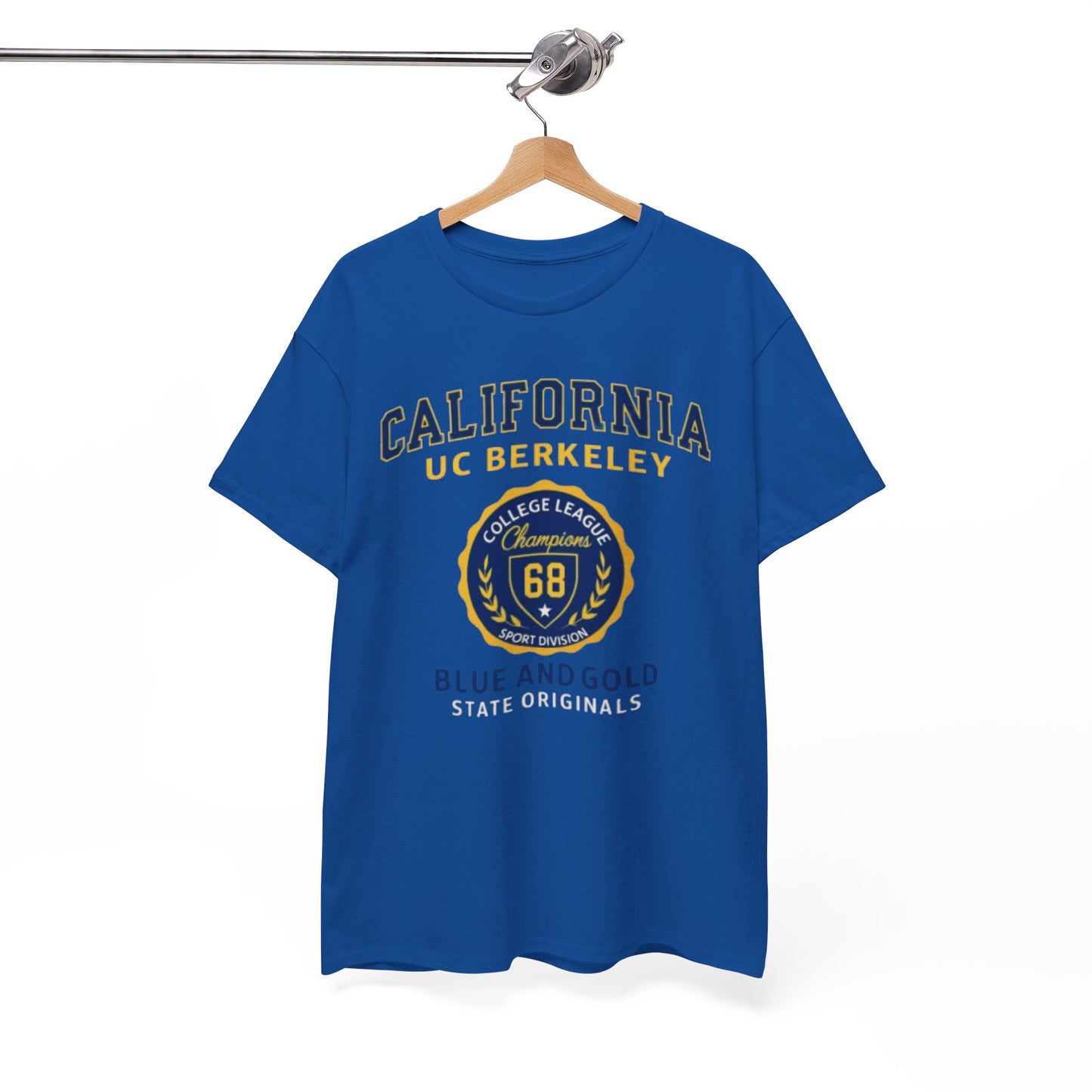 California College League Heavy Cotton T-Shirt – Vintage State Design for Students, Alumni and Game Day Events