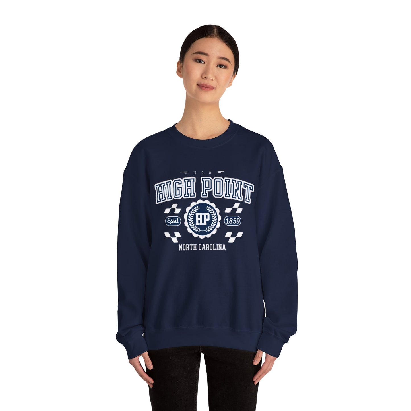 Vintage High Point North Carolina Athletic Sports Design varsity pullover sweater Crewneck Sweatshirt