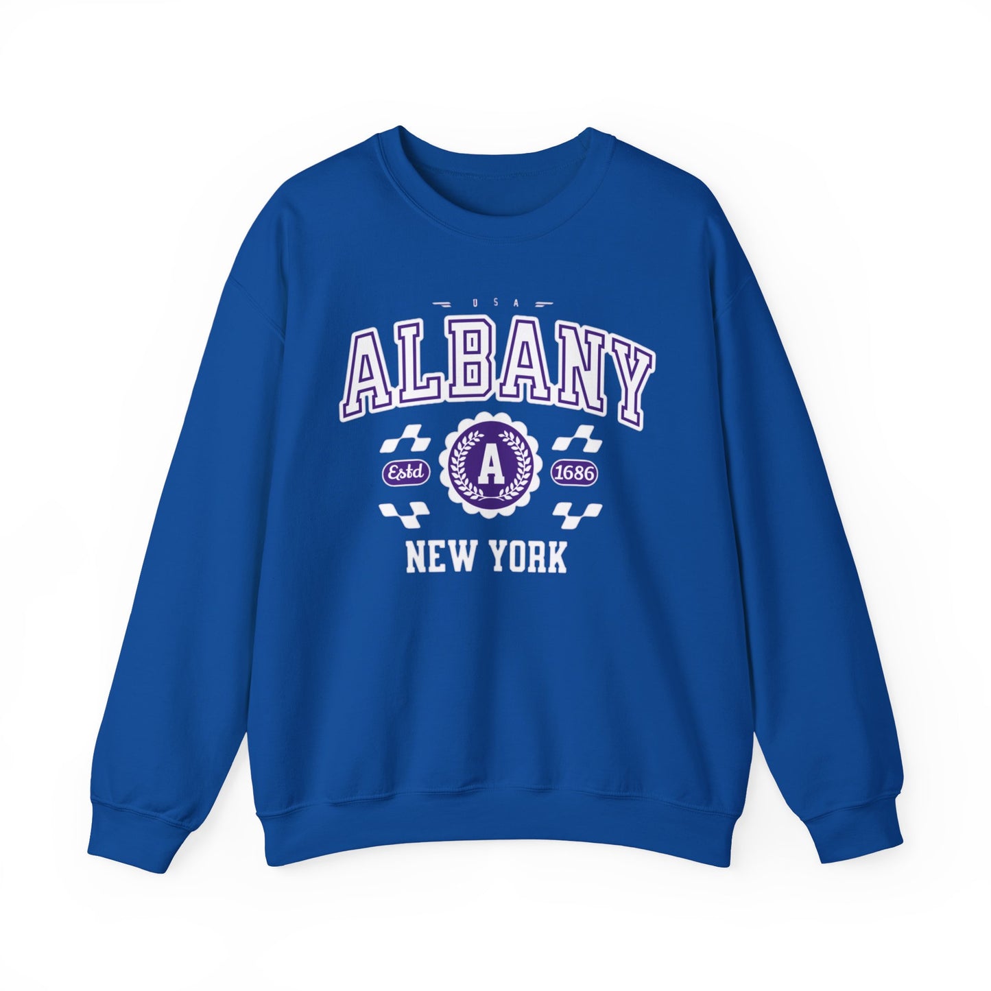 Vintage Albany New York Athletic Sports Design Crewneck Sweatshirt