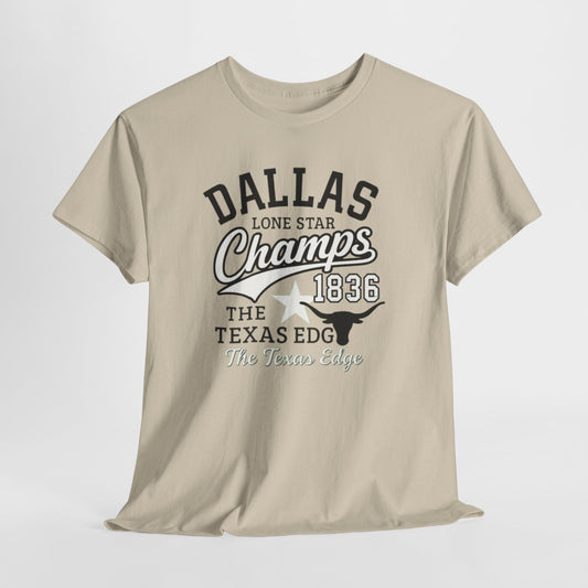 Dallas Lone Star Champs Tee - Unisex Heavy Cotton Shirt for Casual Wear, Sports Events, Gift Ideas, Texas Merch, Everyday Comfort