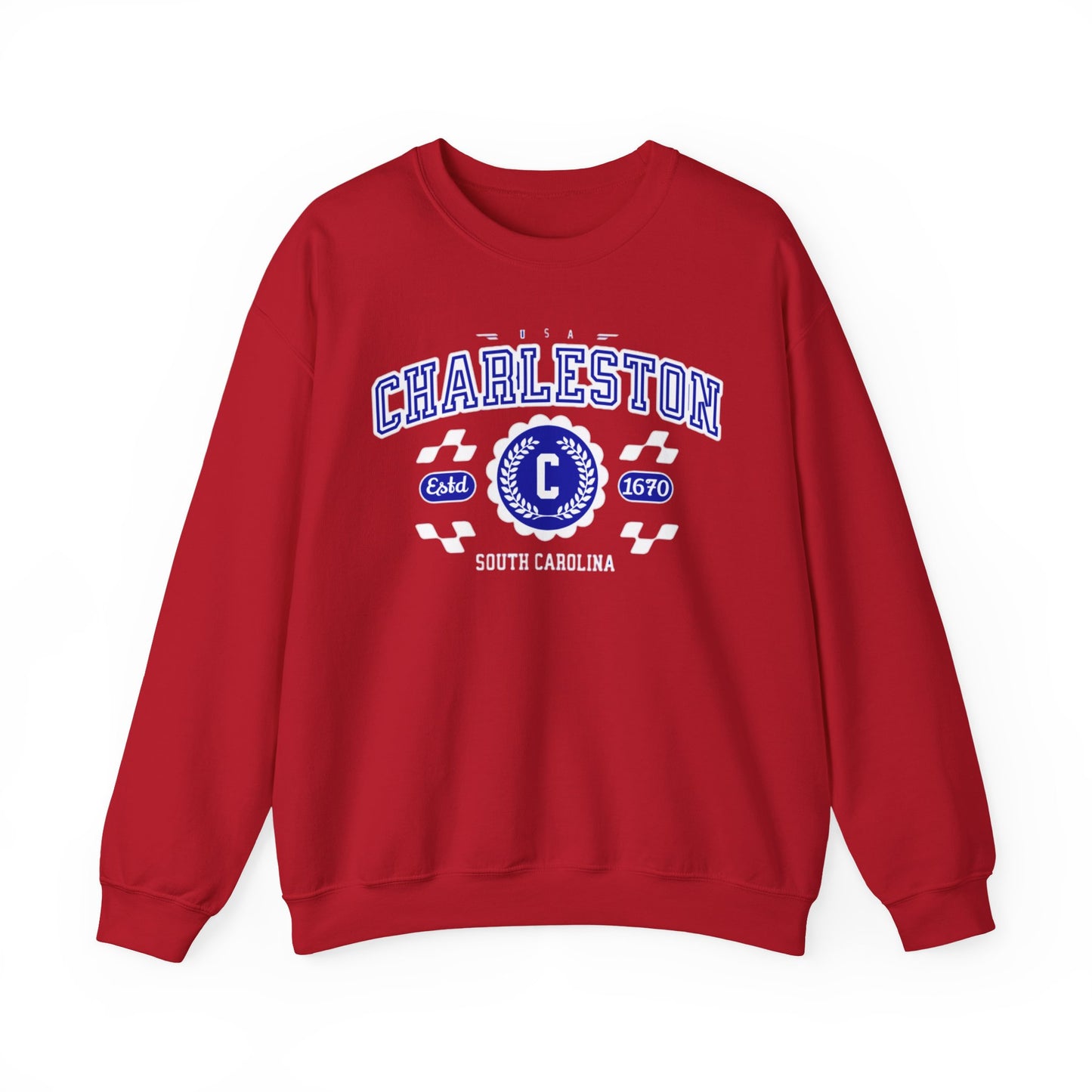 Vintage Charleston South Carolina SC Athletic Sports Design Crewneck Sweatshirt