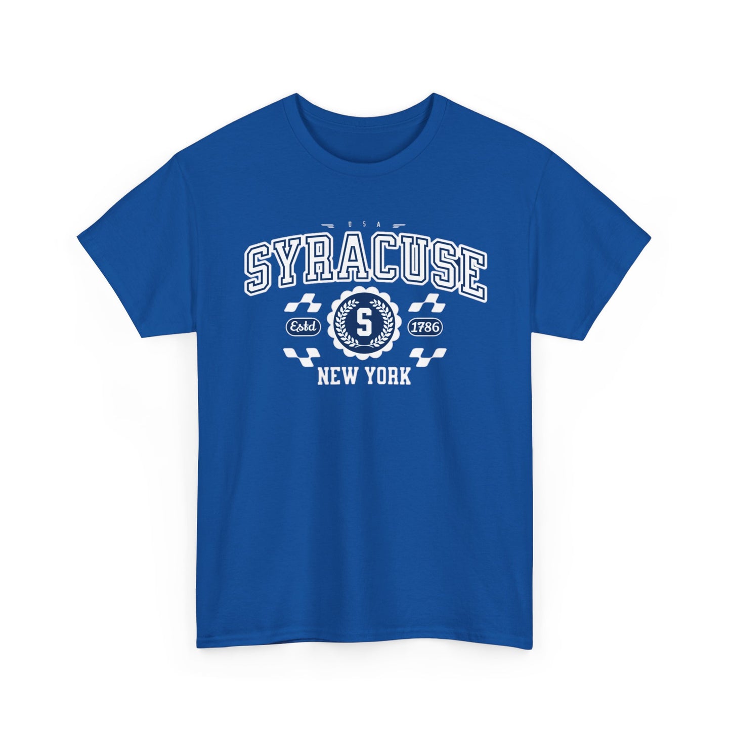 Vintage Syracuse New York Athletic Sports Design varsity t-shirt Unisex Heavy Cotton Tee