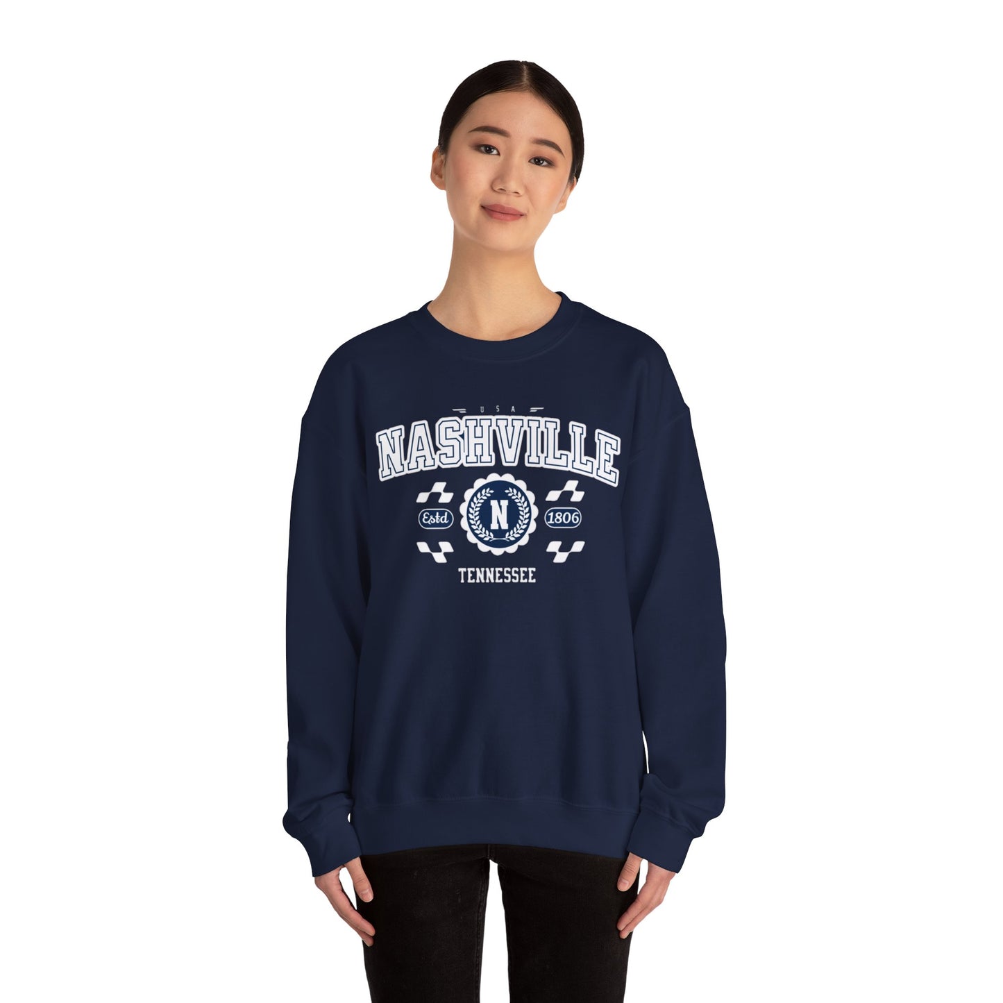 Vintage Nashville Tennessee Athletic Sports Design varsity pullover sweater  Crewneck Sweatshirt