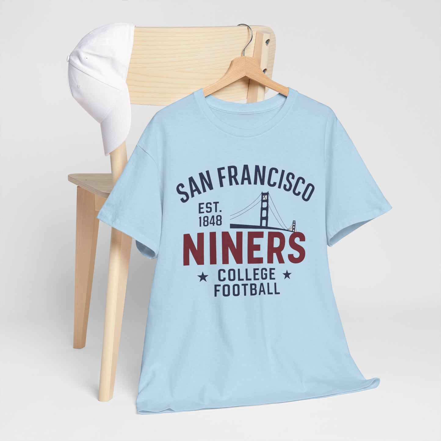 San Francisco Niners Football Tee, Unisex Cotton T-Shirt, Vintage College Style, Game Day Shirt, Sports Fan Apparel, Gift for Him/Her
