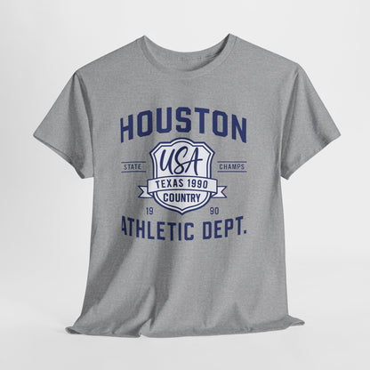 Vintage Houston Athletic Dept. Tee, Unisex Cotton Shirt, Graphic Tee, Gift for Sports Lovers, Casual Wear