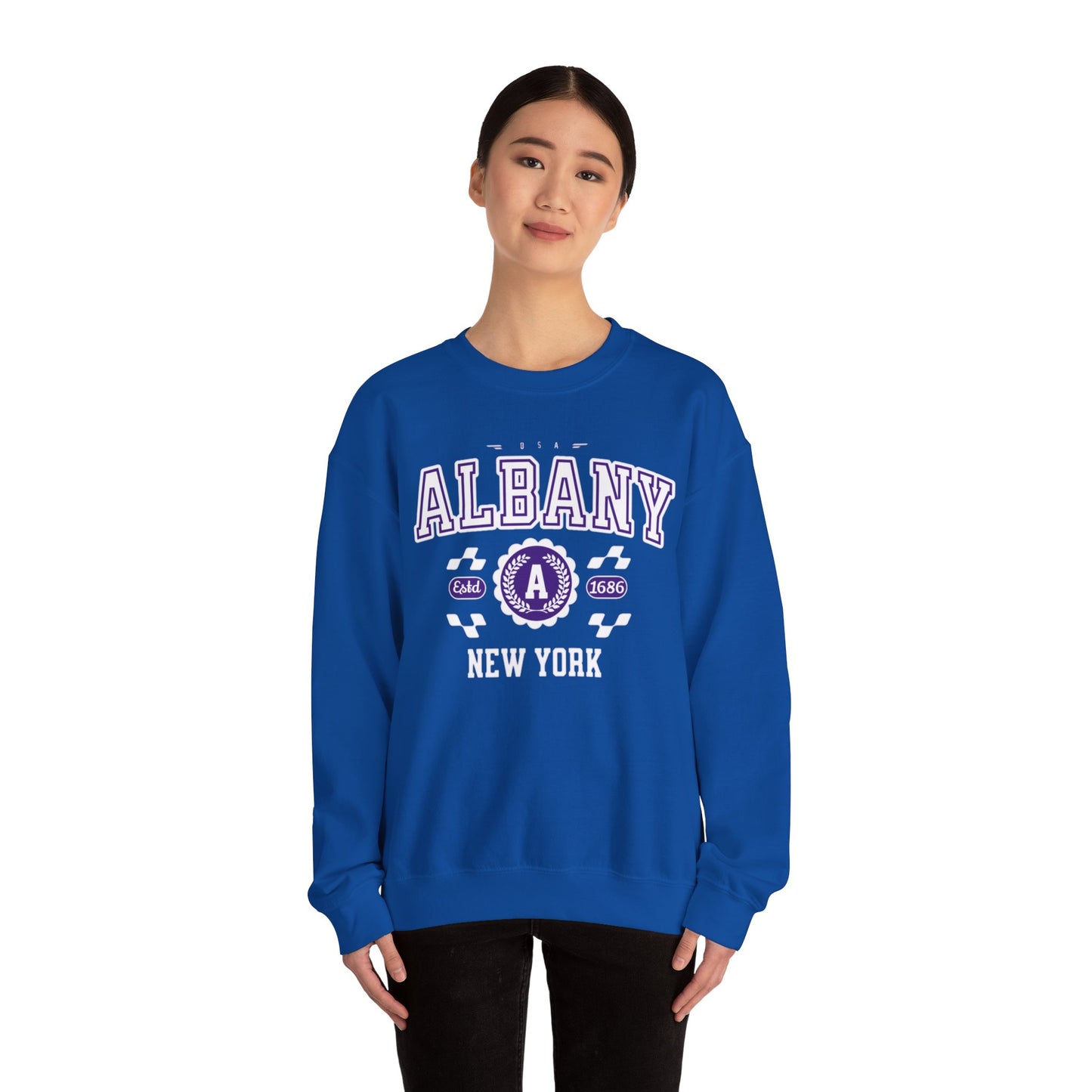 Vintage Albany New York Athletic Sports Design Crewneck Sweatshirt