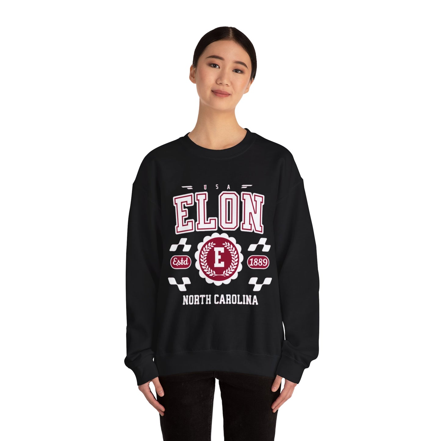 Vintage Elon North Carolina NC Athletic Sports Design varsity pullover sweater Crewneck Sweatshirt
