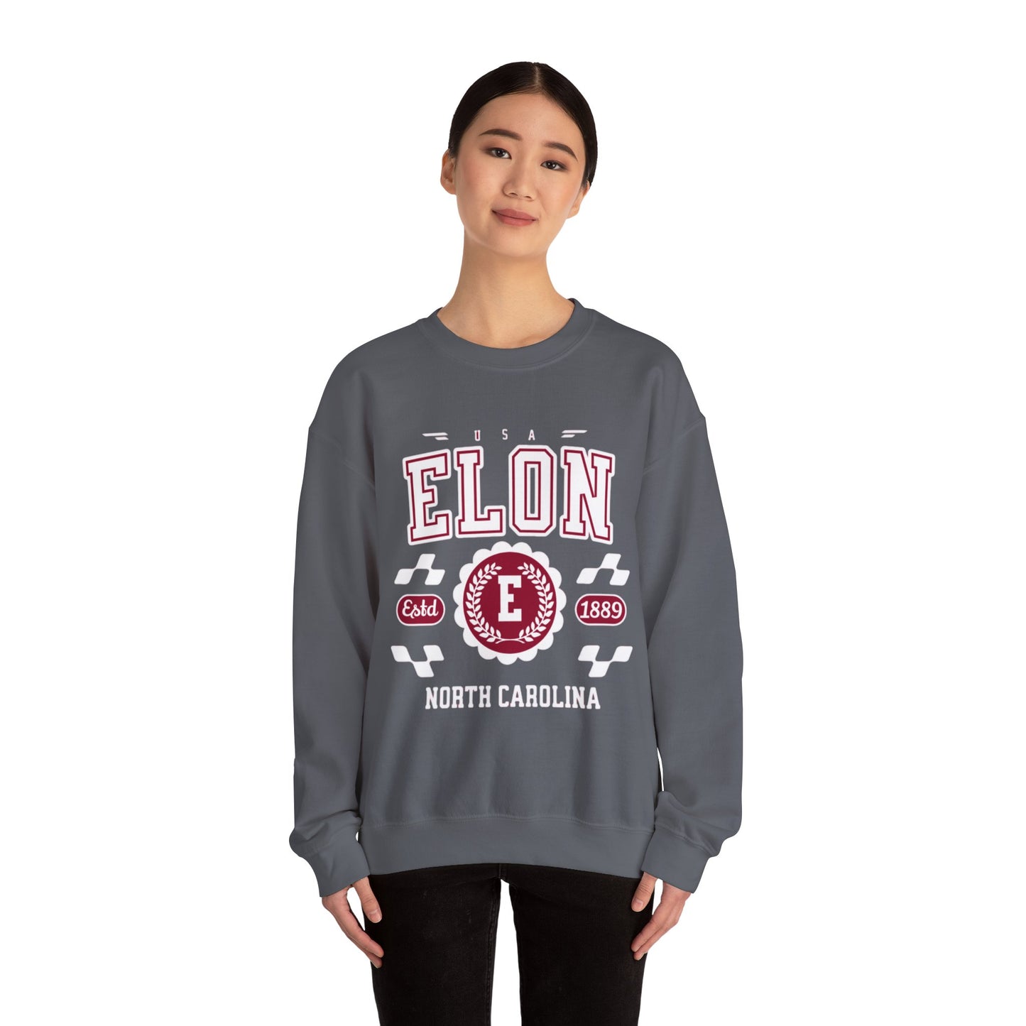 Vintage Elon North Carolina NC Athletic Sports Design varsity pullover sweater Crewneck Sweatshirt