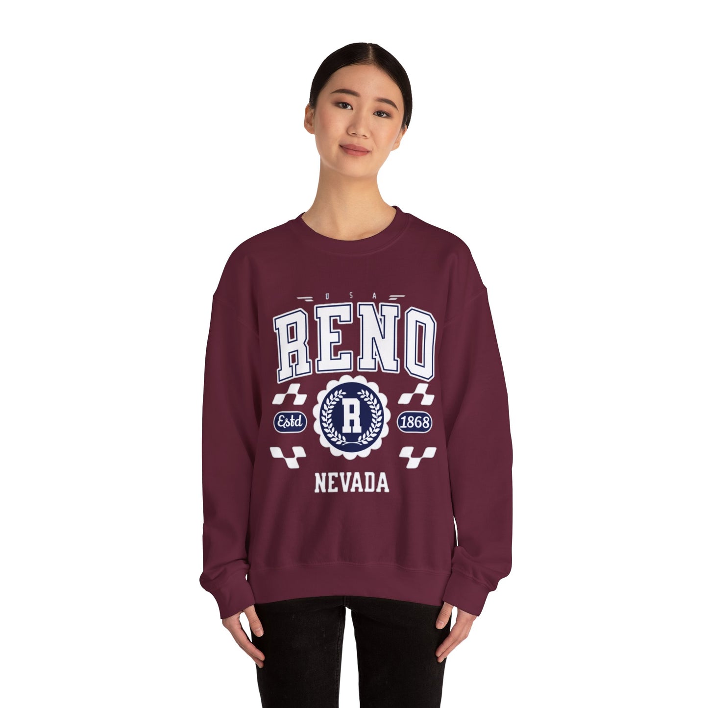 Vintage Reno Nevada Vintage Athletic Sports Design varsity pullover sweater  Crewneck Sweatshirt