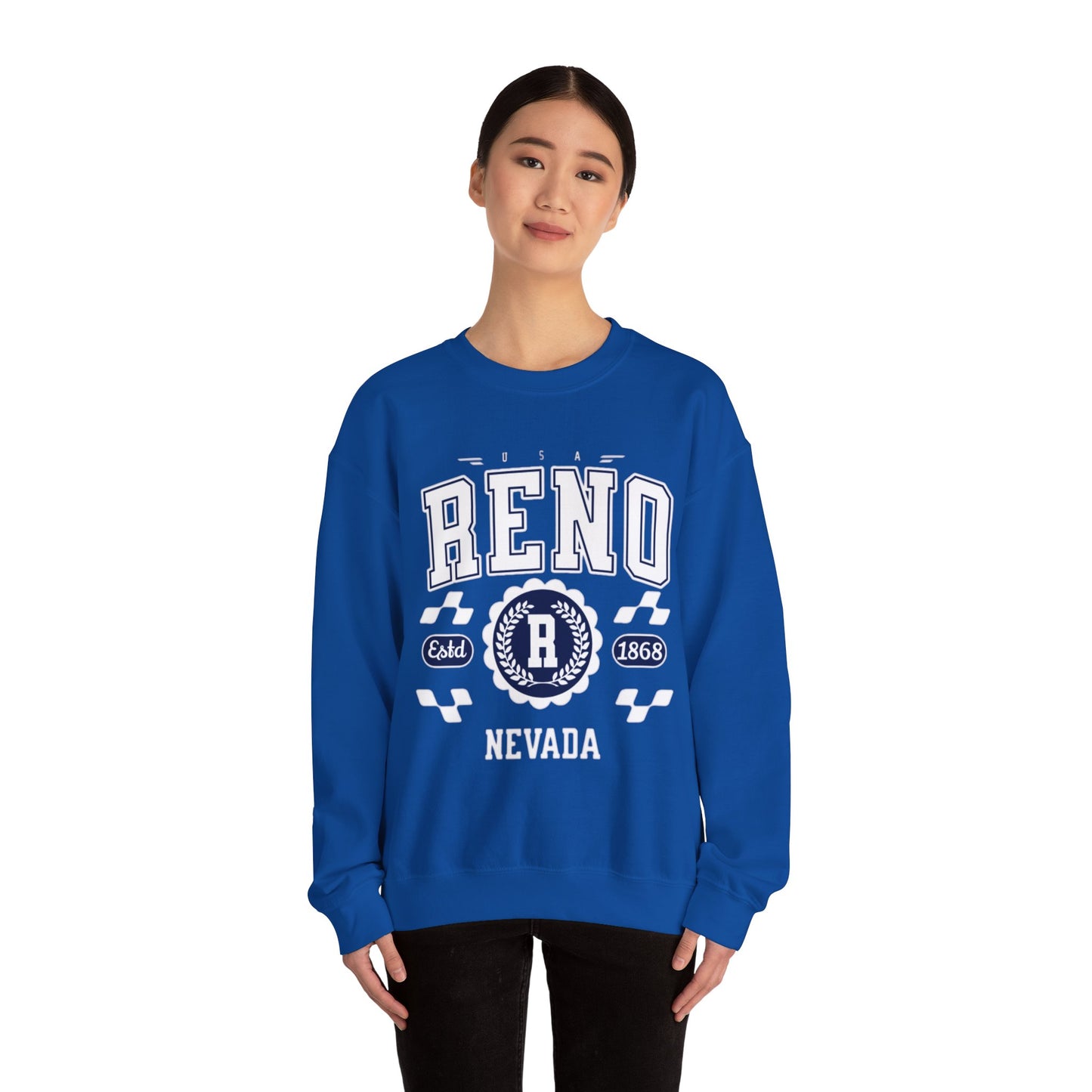 Vintage Reno Nevada Vintage Athletic Sports Design varsity pullover sweater  Crewneck Sweatshirt