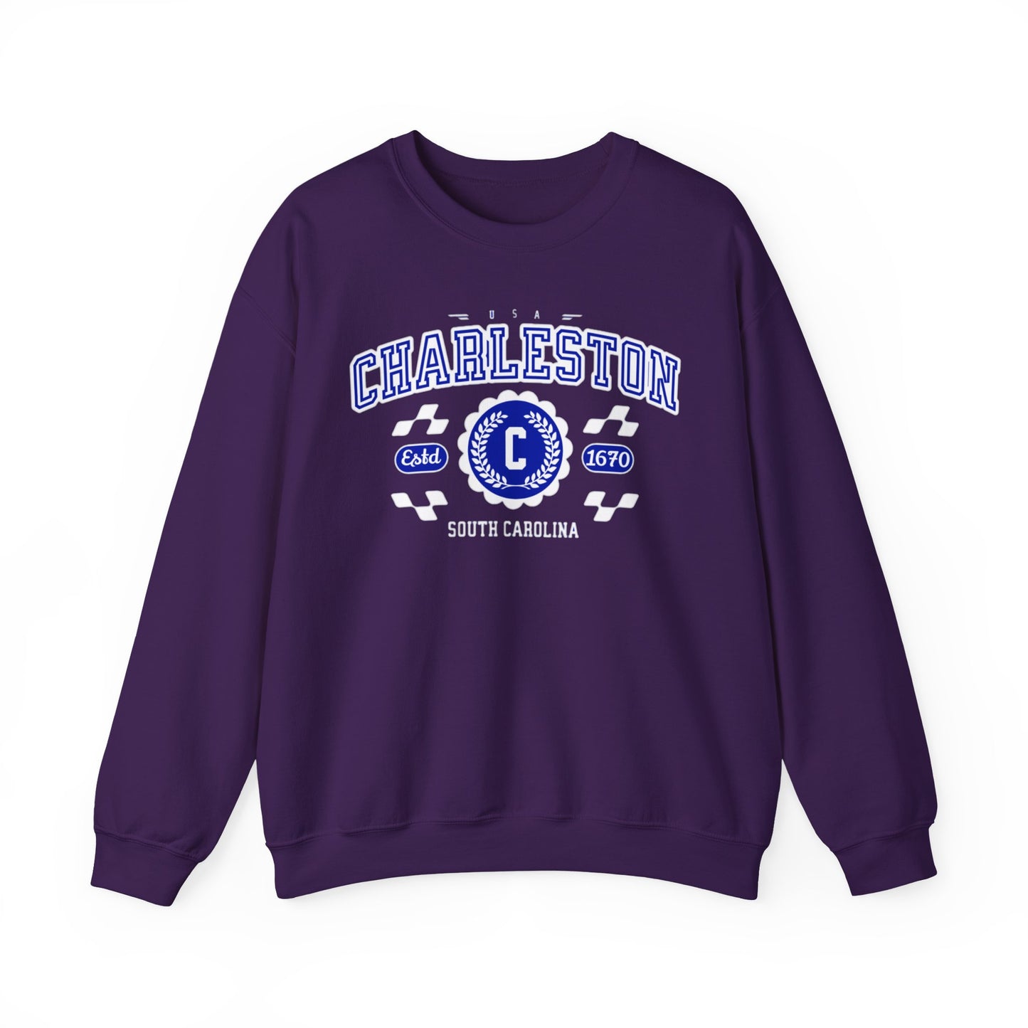 Vintage Charleston South Carolina SC Athletic Sports Design Crewneck Sweatshirt