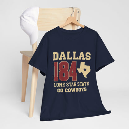 Dallas Cowboys Heavy Cotton Tee, Unisex T-Shirt, Sports Fan Shirt, Texas Gift, Lone Star State Apparel, Team Spirit Wear