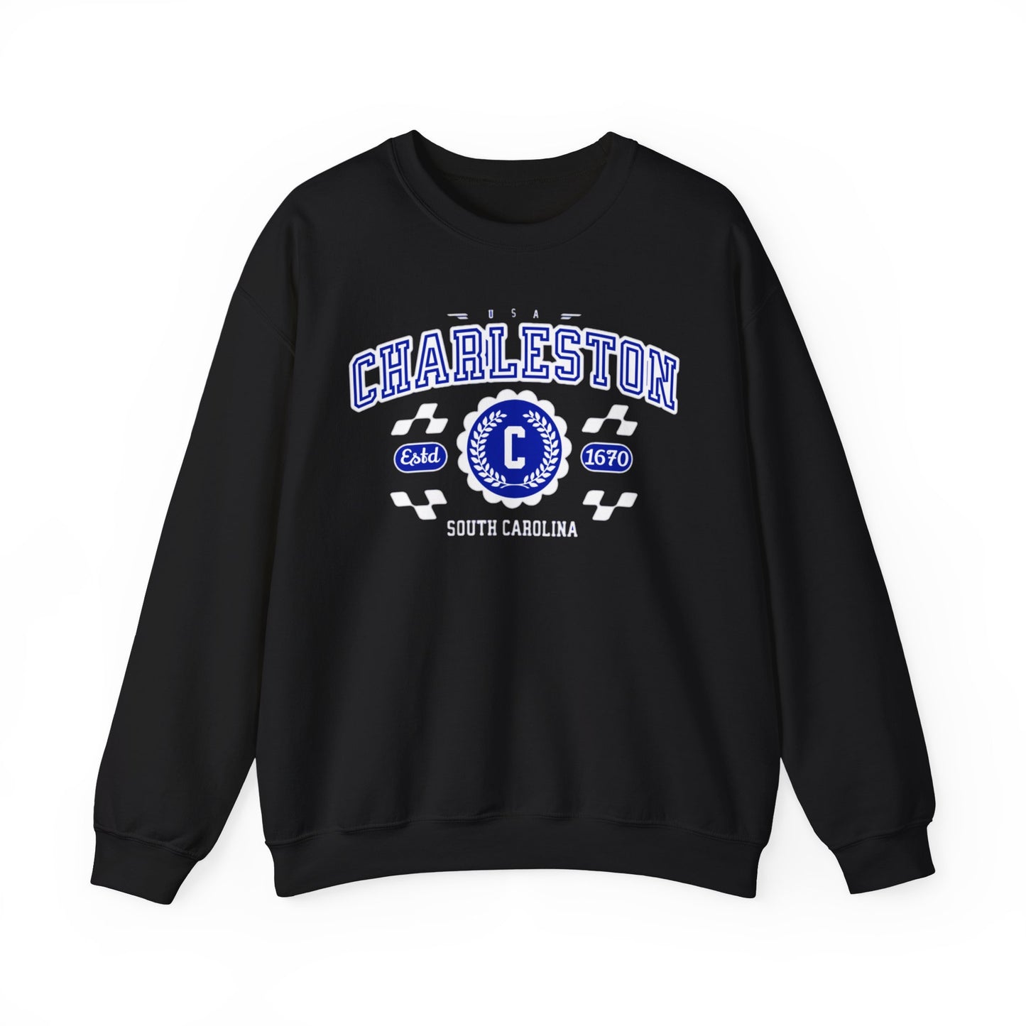 Vintage Charleston South Carolina SC Athletic Sports Design Crewneck Sweatshirt