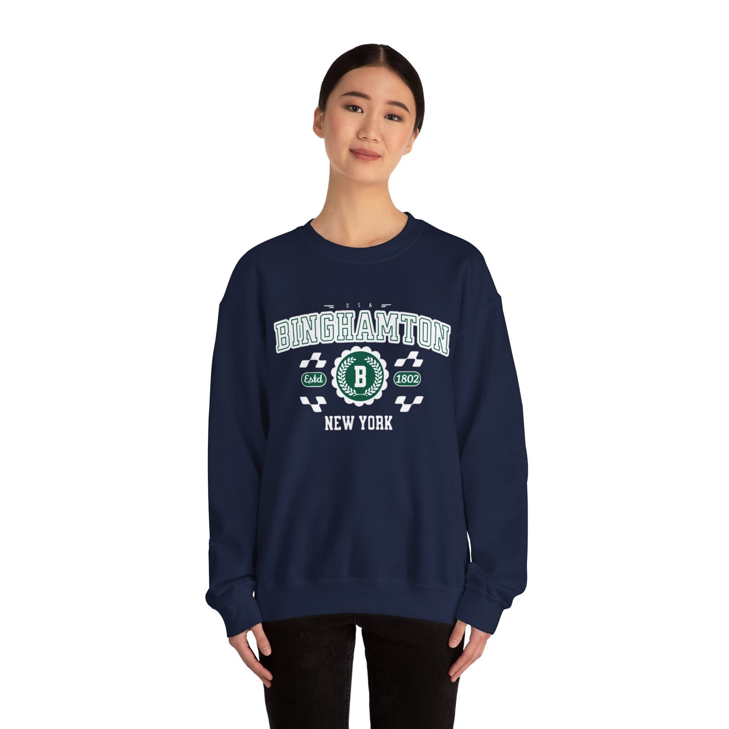 Vintage Binghamton New York Athletic Sports Design Crewneck Sweatshirt