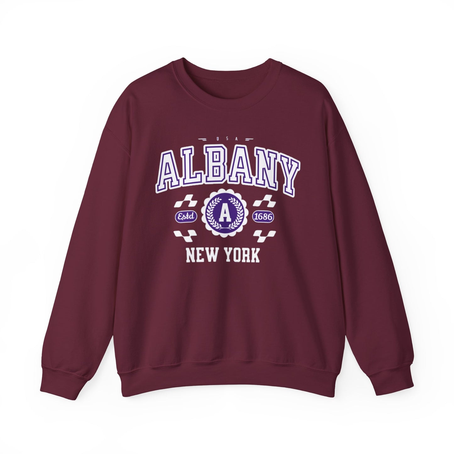 Vintage Albany New York Athletic Sports Design Crewneck Sweatshirt