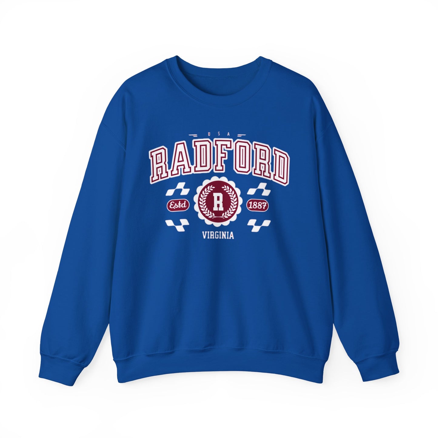 Vintage Radford Virginia VA Vintage Athletic Sports Design varsity pullover sweater  Crewneck Sweatshirt