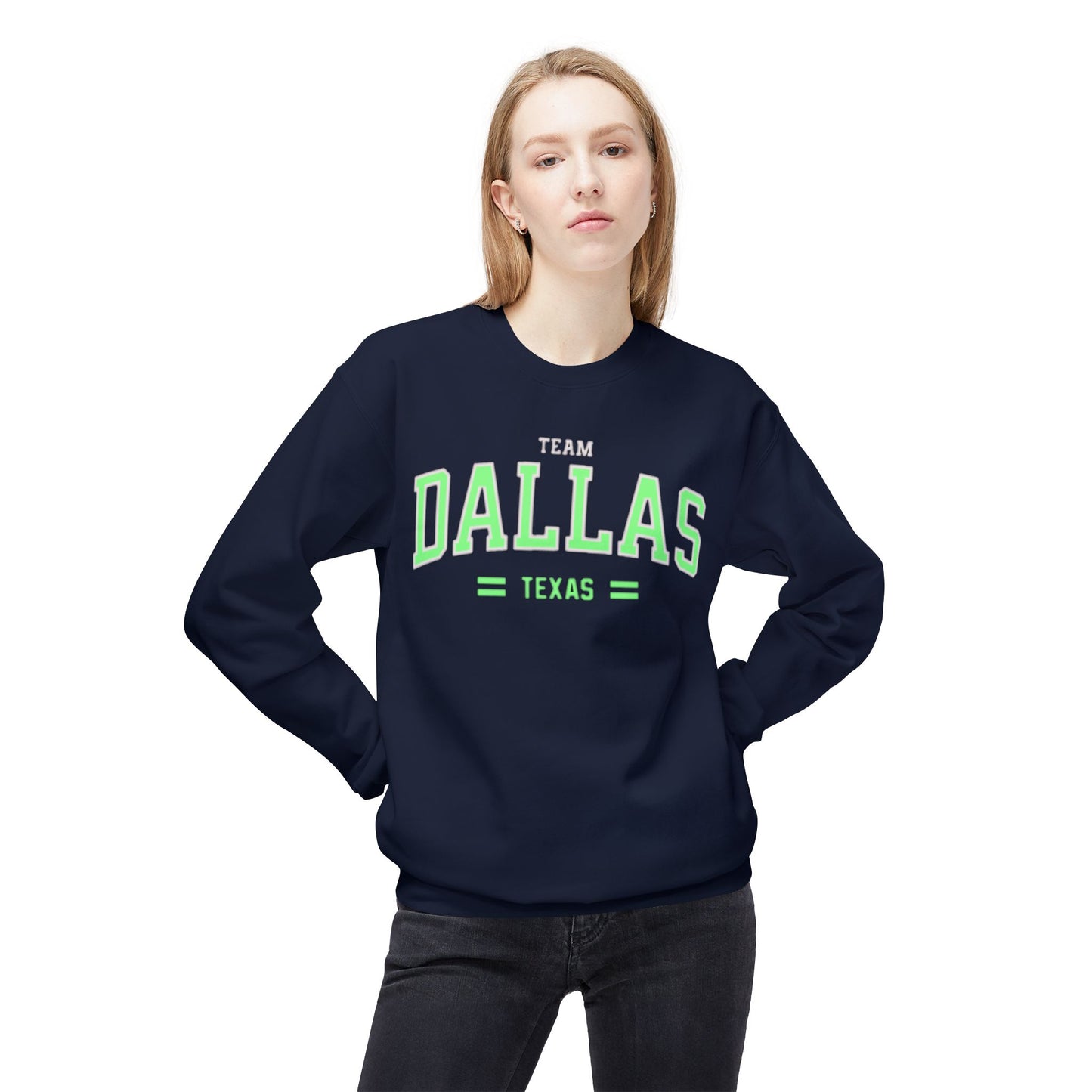 Varsity Dallas Texas Adult Unisex Crewneck vintage style Sweatshirt