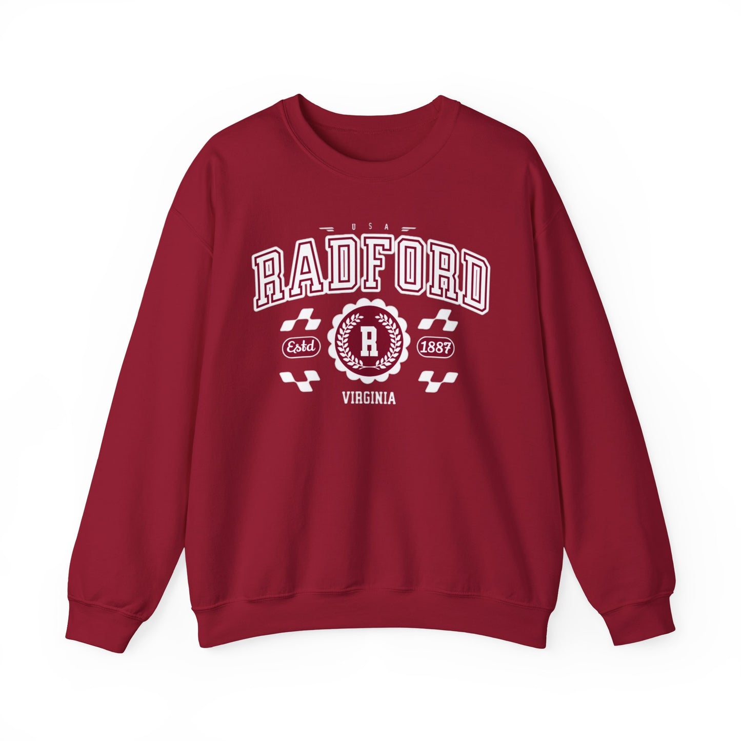 Vintage Radford Virginia VA Vintage Athletic Sports Design varsity pullover sweater  Crewneck Sweatshirt