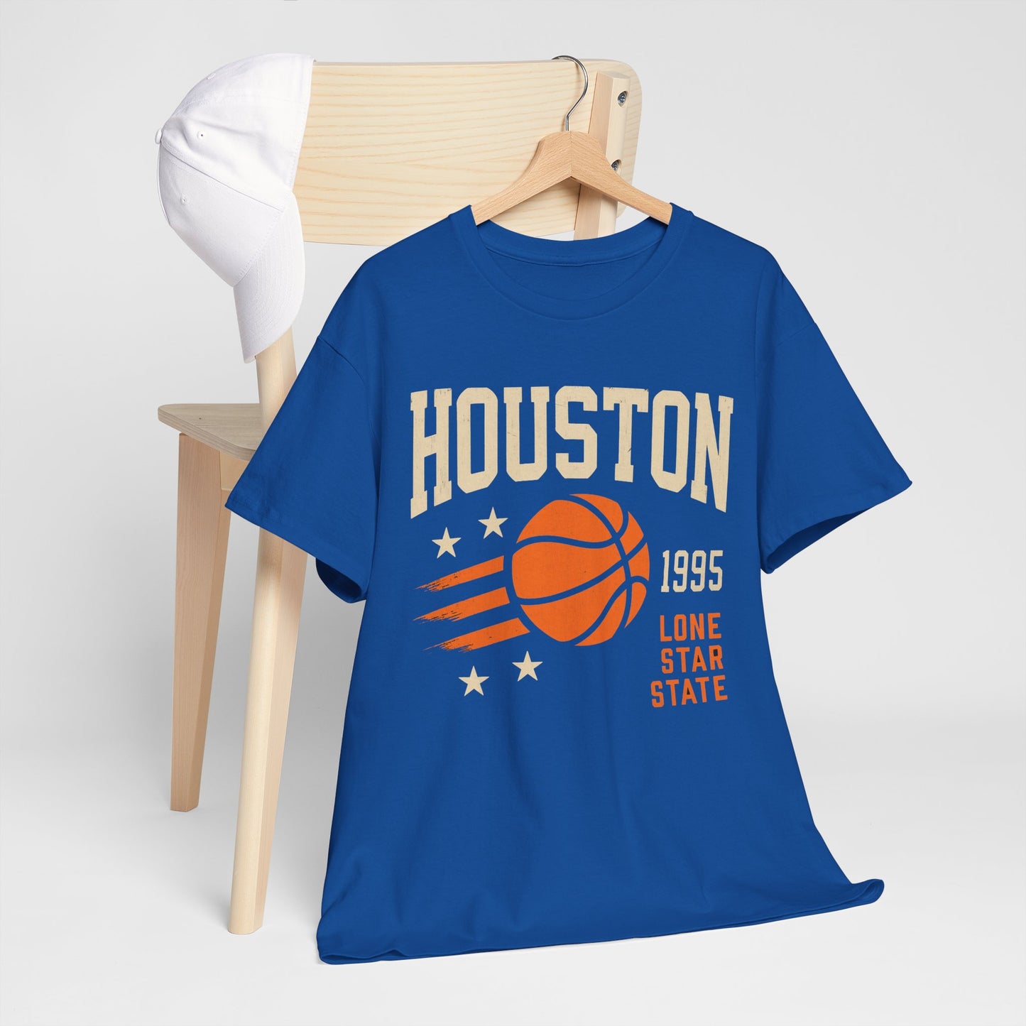 Houston Basketball Vintage Unisex Heavy Cotton Tee, Sports T-Shirt, Gift for Him, College Gear, Retro Style, Casual Wear