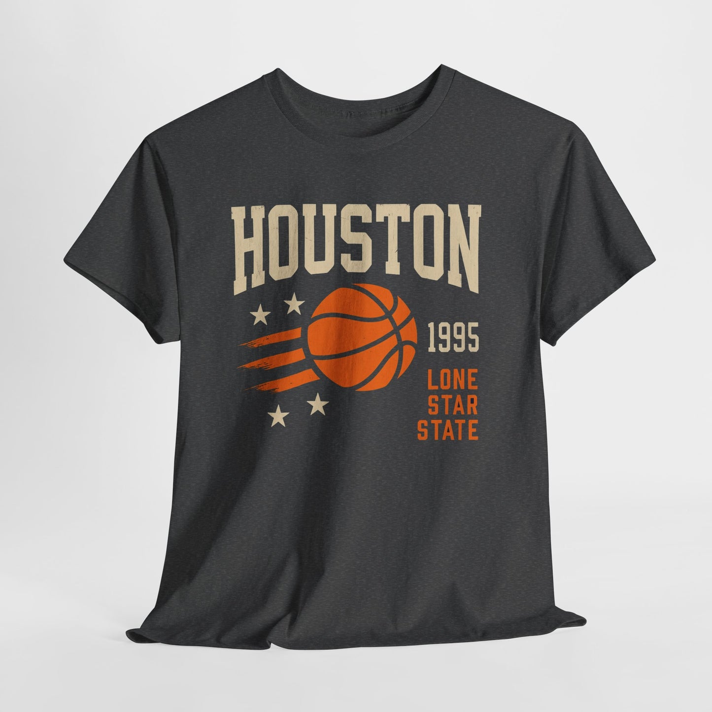 Houston Basketball Vintage Unisex Heavy Cotton Tee, Sports T-Shirt, Gift for Him, College Gear, Retro Style, Casual Wear