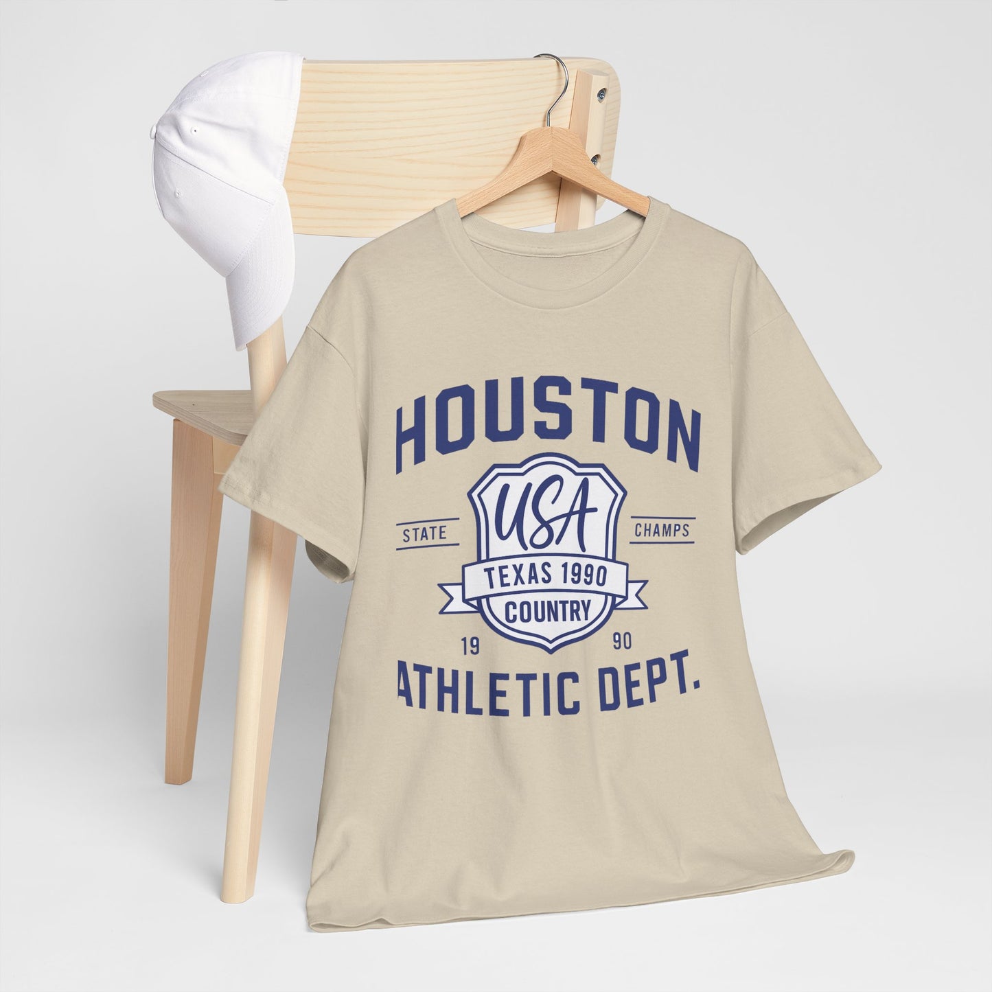 Vintage Houston Athletic Dept. Tee, Unisex Cotton Shirt, Graphic Tee, Gift for Sports Lovers, Casual Wear