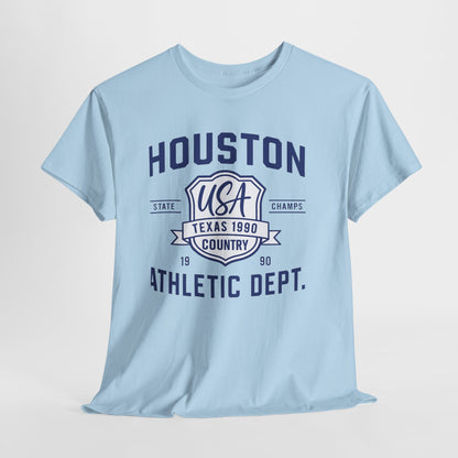 Vintage Houston Athletic Dept. Tee, Unisex Cotton Shirt, Graphic Tee, Gift for Sports Lovers, Casual Wear