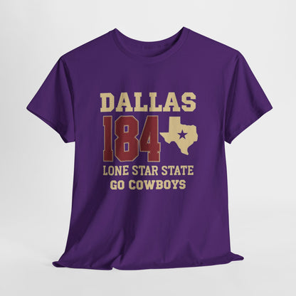Dallas Cowboys Heavy Cotton Tee, Unisex T-Shirt, Sports Fan Shirt, Texas Gift, Lone Star State Apparel, Team Spirit Wear