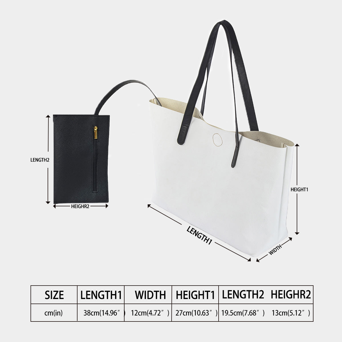 Miami Football Game Day Shopping Tote Bag With Black Mini Purse
