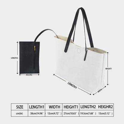 Miami Football Game Day Shopping Tote Bag With Black Mini Purse