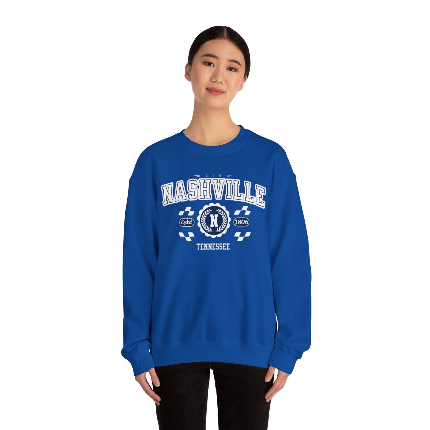 Vintage Nashville Tennessee Athletic Sports Design varsity pullover sweater  Crewneck Sweatshirt