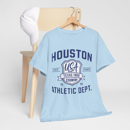 Vintage Houston Athletic Dept. Tee, Unisex Cotton Shirt, Graphic Tee, Gift for Sports Lovers, Casual Wear