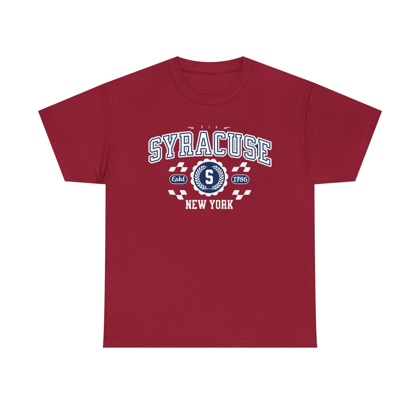 Vintage Syracuse New York Athletic Sports Design varsity t-shirt Unisex Heavy Cotton Tee