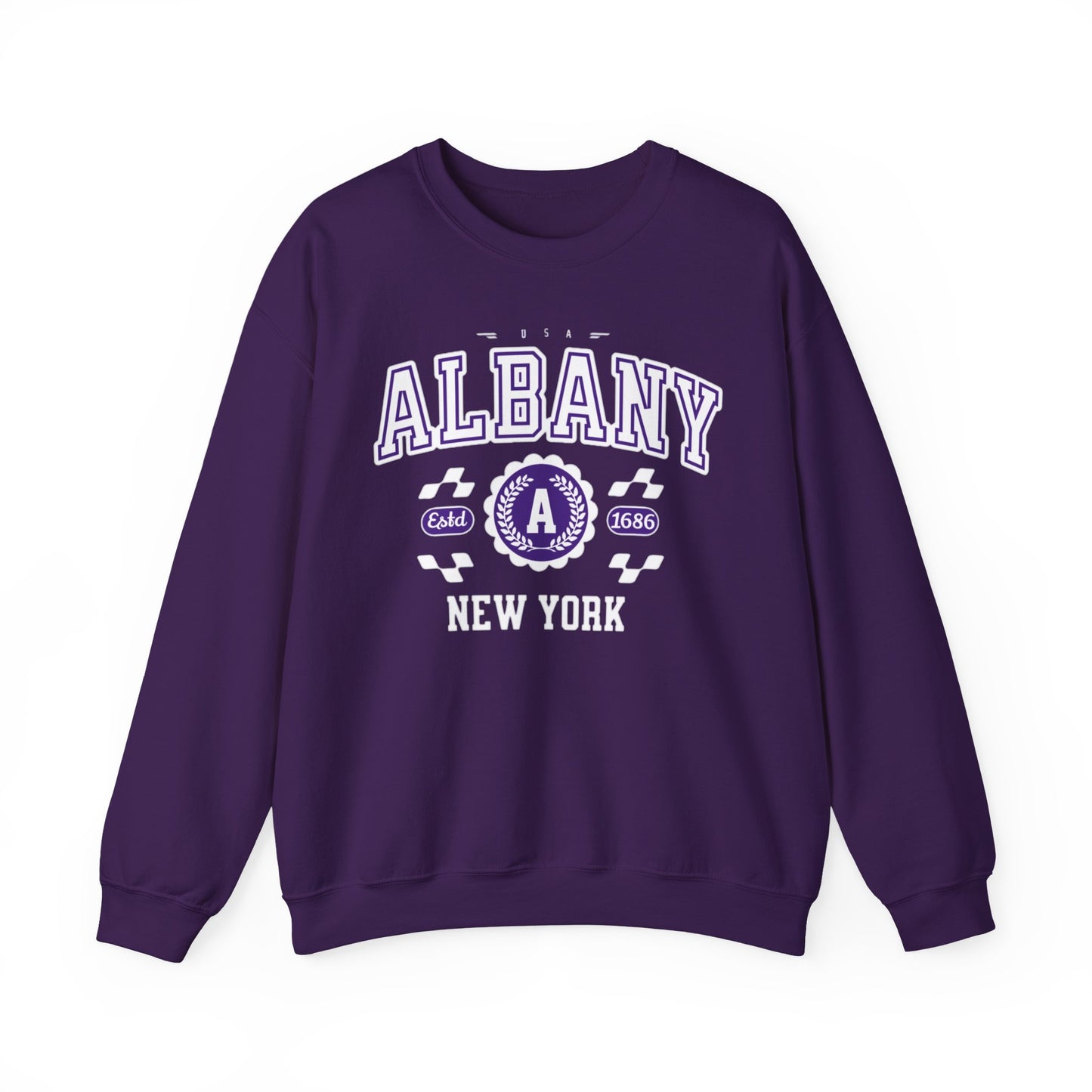 Vintage Albany New York Athletic Sports Design Crewneck Sweatshirt