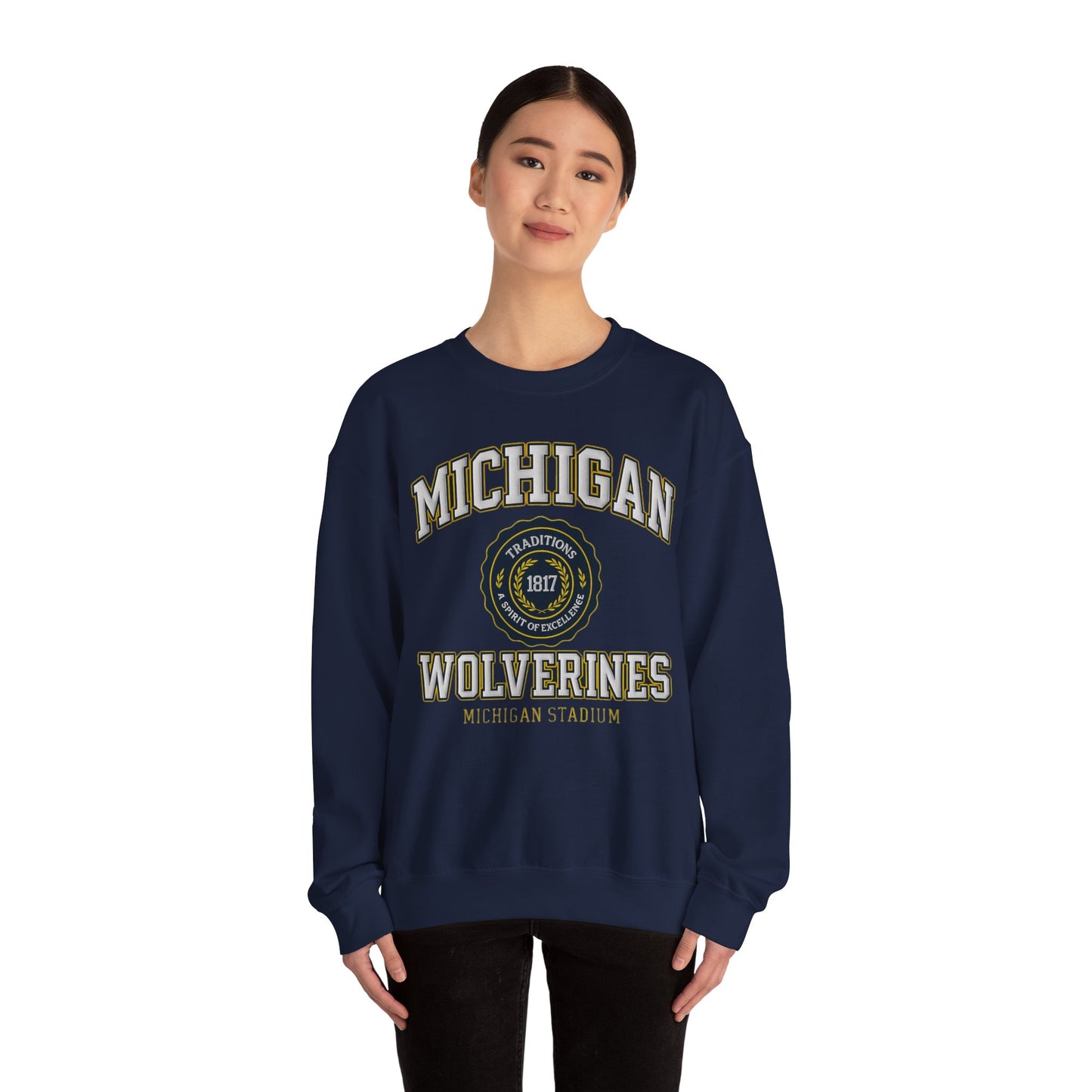 Michigan Wolverines Crewneck Sweatshirt - College Spirit Wear, Unisex Apparel, Game Day Outfit, Gift for Alumni, School Pride Clothing