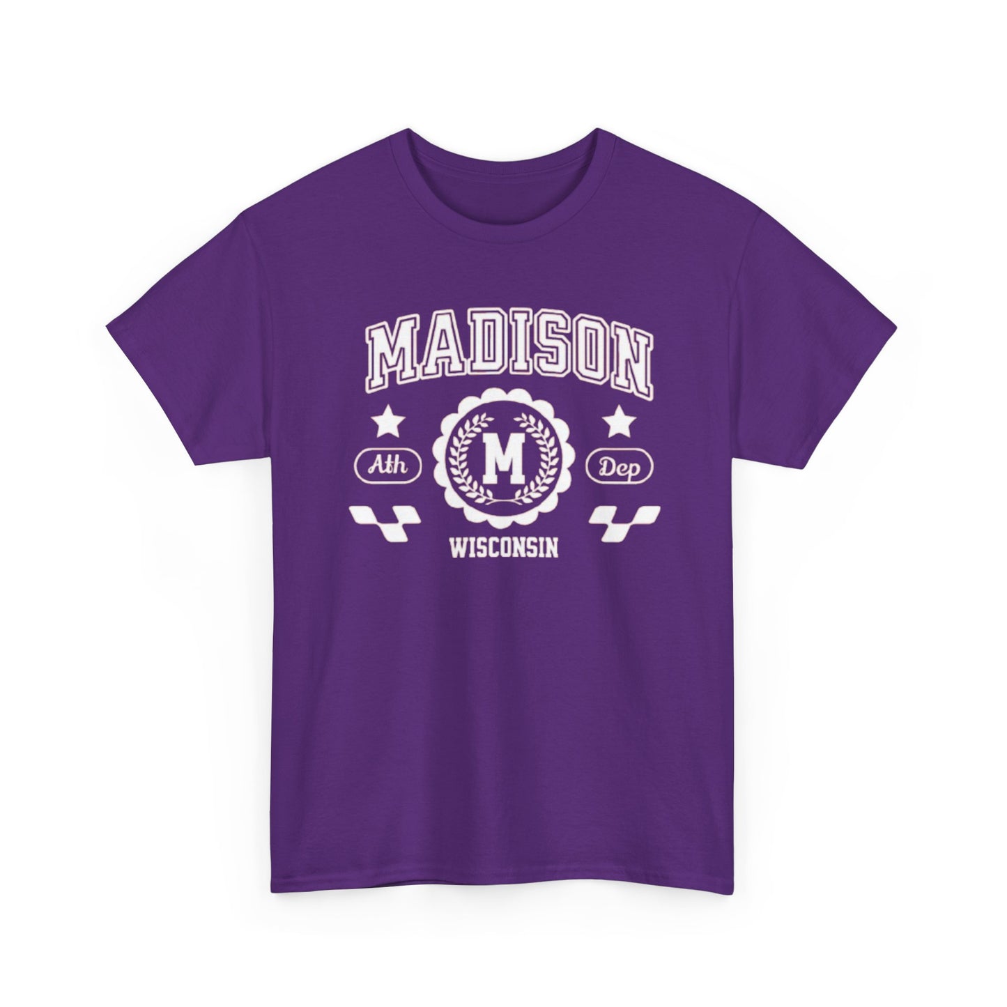 WI Vintage Athletic Sports Design Cotton Tee Madison Wisconsin T-Shirt