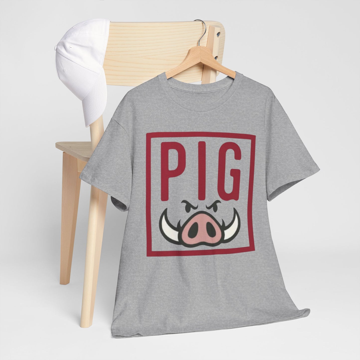 Arkansas Razorbacks Red “PIG” Fun Animal T-Shirt, Cute Gift for Animal Lovers, Quirky Everyday Wear, Unique Pig Design Shirt