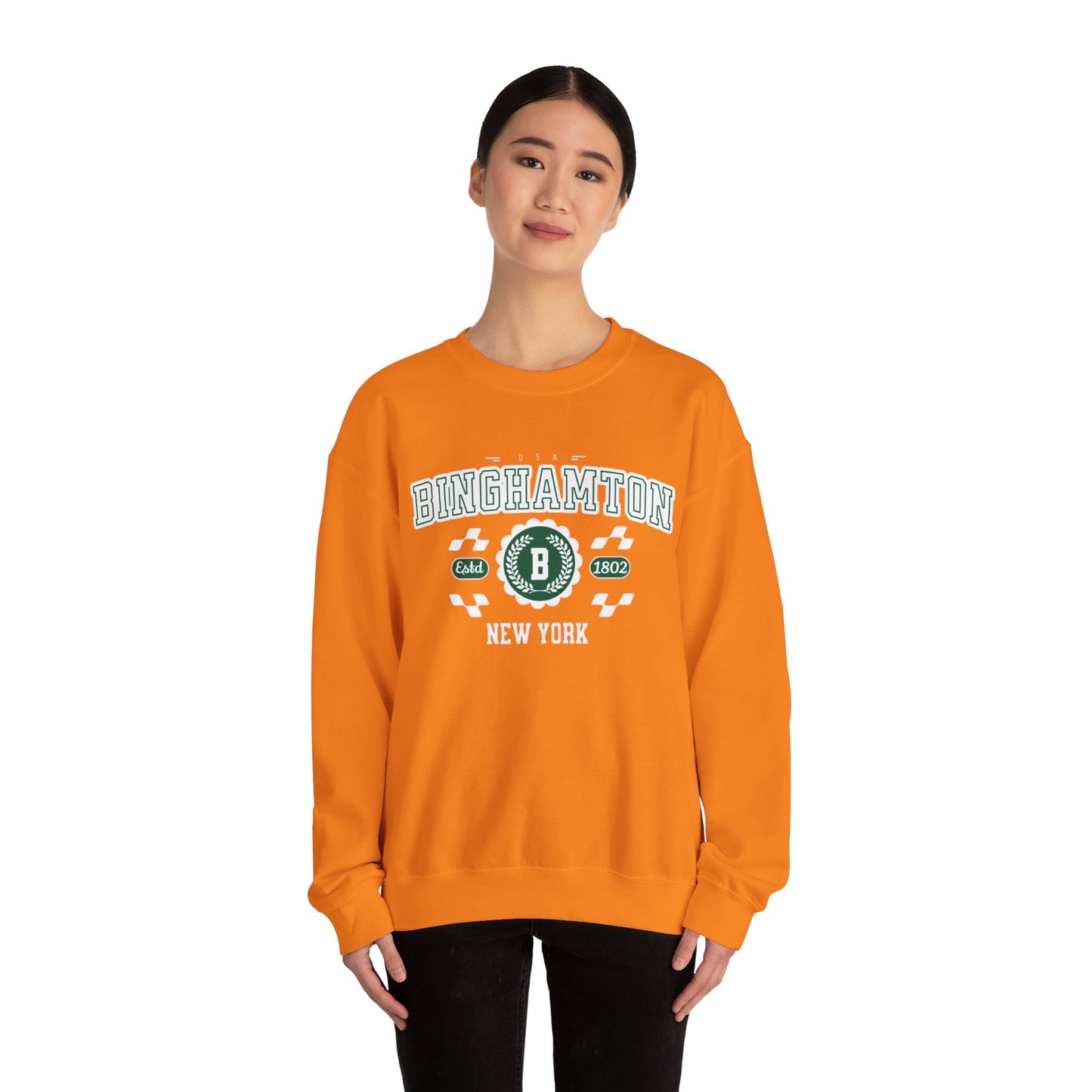 Vintage Binghamton New York Athletic Sports Design Crewneck Sweatshirt