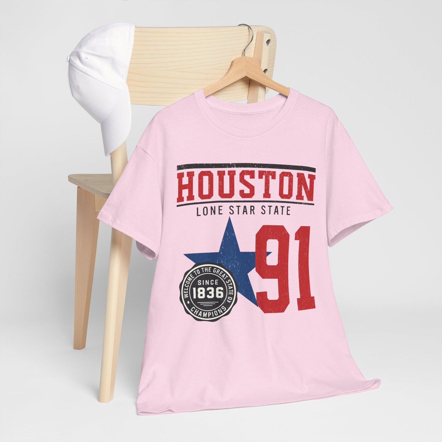Houston Lone Star State Tee - Unisex Heavy Cotton Shirt, Casual Wear, Gift for Texans, Travel Souvenir, College Spirit