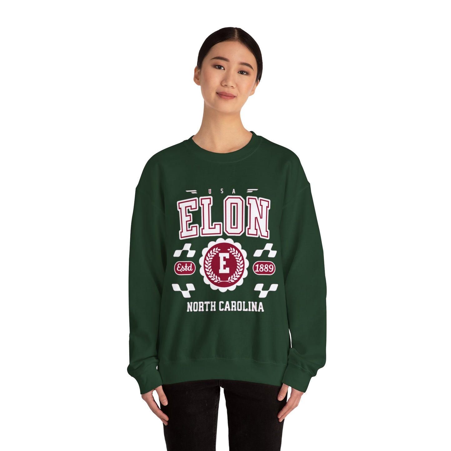Vintage Elon North Carolina NC Athletic Sports Design varsity pullover sweater Crewneck Sweatshirt