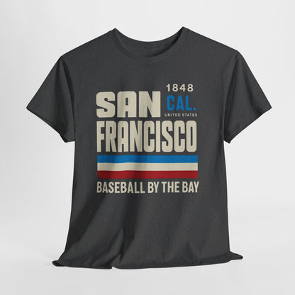 San Francisco Baseball by the Bay Unisex Heavy Cotton Tee, Vintage Graphic Tee, Casual Wear, Gift for Sports Lovers, Summer Outing
