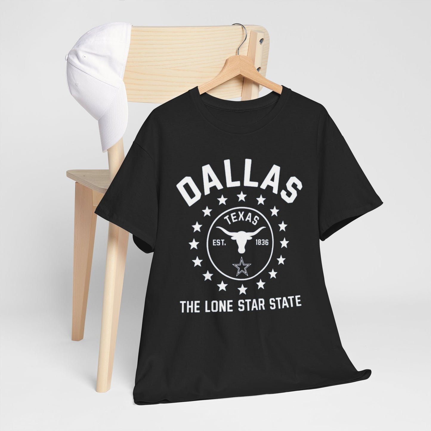 Dallas Lone Star Tee, Unisex Cotton Shirt, Texas Pride T-Shirt, Casual Wear for Festivals, Perfect Gift for Texans