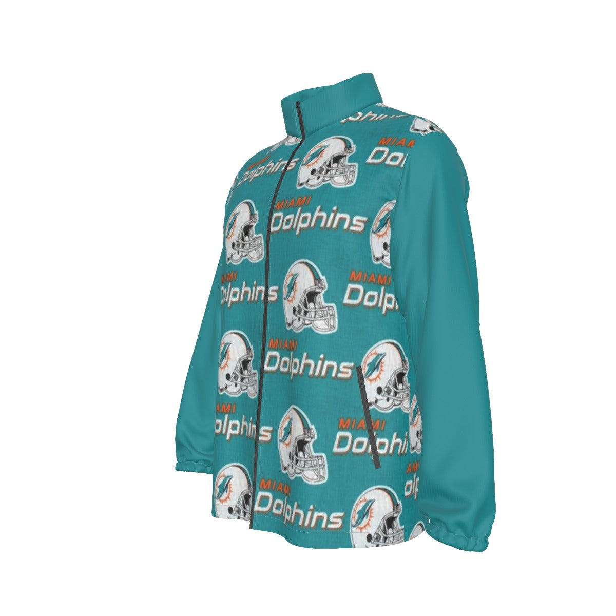 Miami Football Game Day All-Over Print Men's Stand-up Collar Zip-up Windproof Jacket