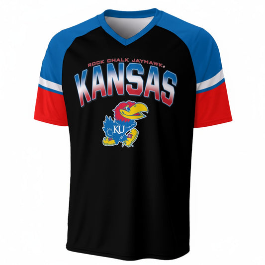 Kansas - Jayhawks V-Neck Short Sleeve T-Shirt
